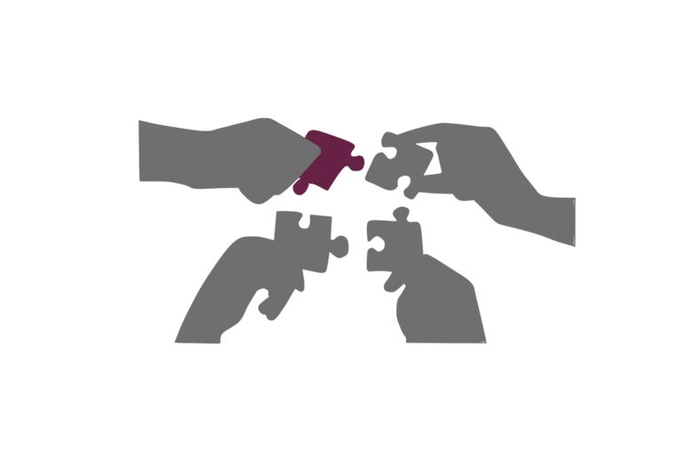Ikon mit Puzzleteilen, die ineinander passen