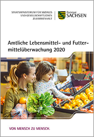 Titelseite des Berichtes. Ein Foto zeigt eine Frau mit Kind auf dem Arm, welche im Supermarkt Obst und Gemüse einkaufen