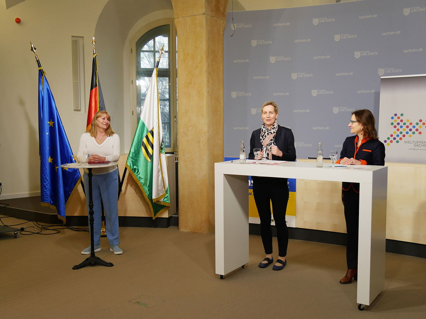 Staatsministerin Petra Köpping spricht zur Vorstellung der neuen Richtlinie »Weltoffenes Sachsen«